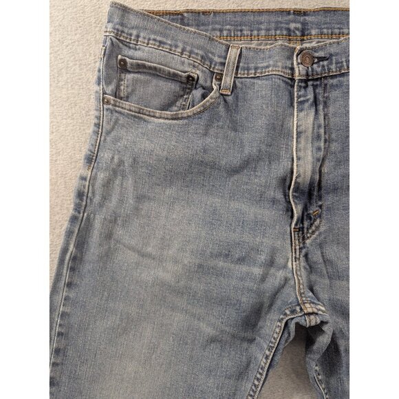 Levis 505 Jeans Mens Size 38x32 Blue Comfort Classic Straight Whiskers Stretch - Picture 2 of 14